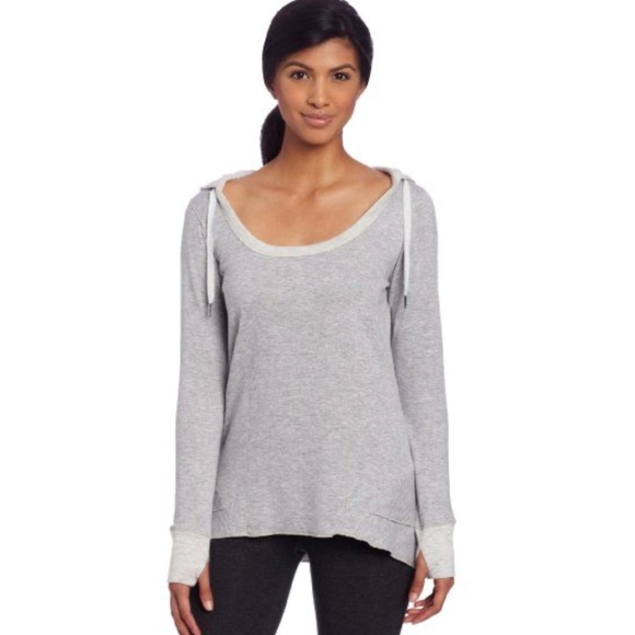 Calvin Klein Tops - Calvin Klein | Ruffle Back Hooded Yoga Top in Gray